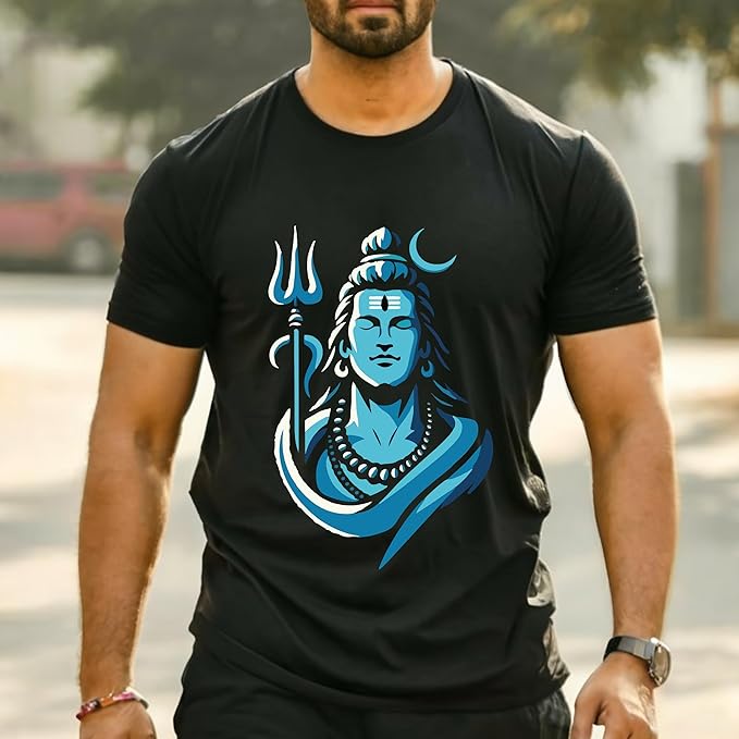 Modern Shiv Graphic – Spiritual Black T-Shirt