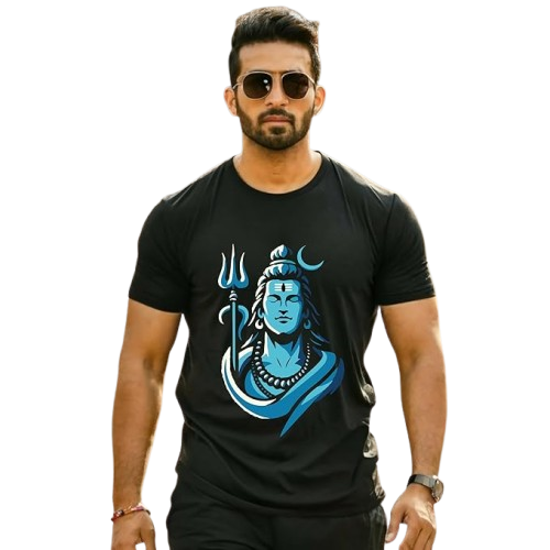 Modern Shiv Graphic – Spiritual Black T-Shirt