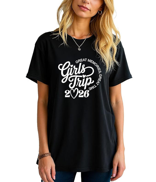 Girls Trip 2026 – Women’s Graphic Black T-Shirt