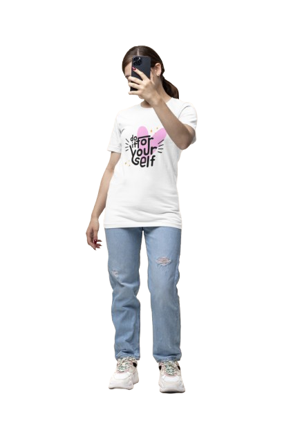 “Do It for Yourself” Motivational Heart Graphic T-Shirt – Royal Blue