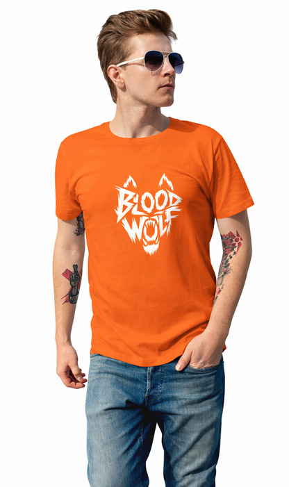 Pd Clori Blood Wolf Graphic Orange T-Shirt