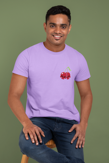 Spooky Skull Graphic Lavender T-Shirt for Men | Street Style Statement Tee by Pd Clori