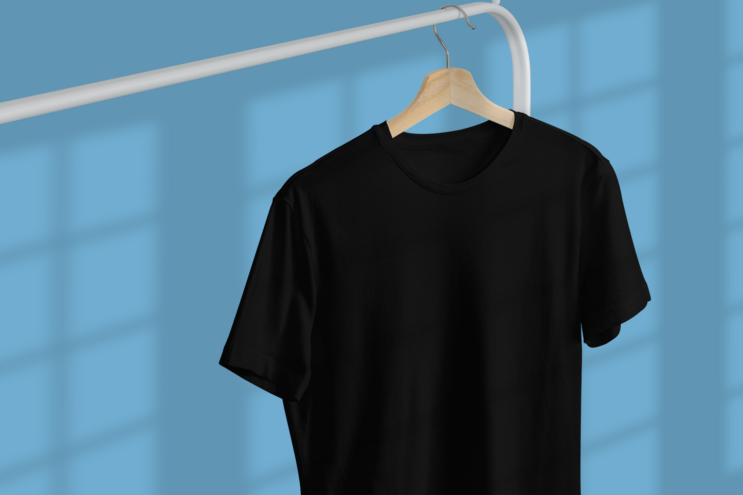 Solid Black Regular Men's Cotton T-shirt