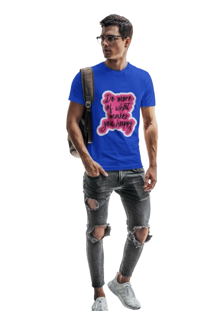 Men’s Black “Do More of What Makes You Happy” Graphic T-Shirt