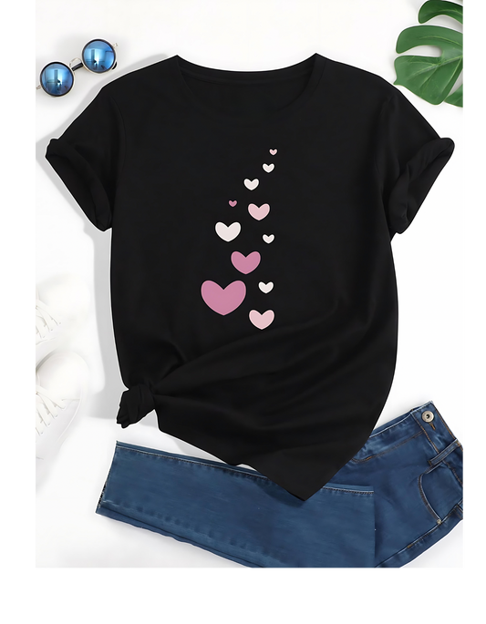 Hearts Women's Regular Cotton T-Shirt