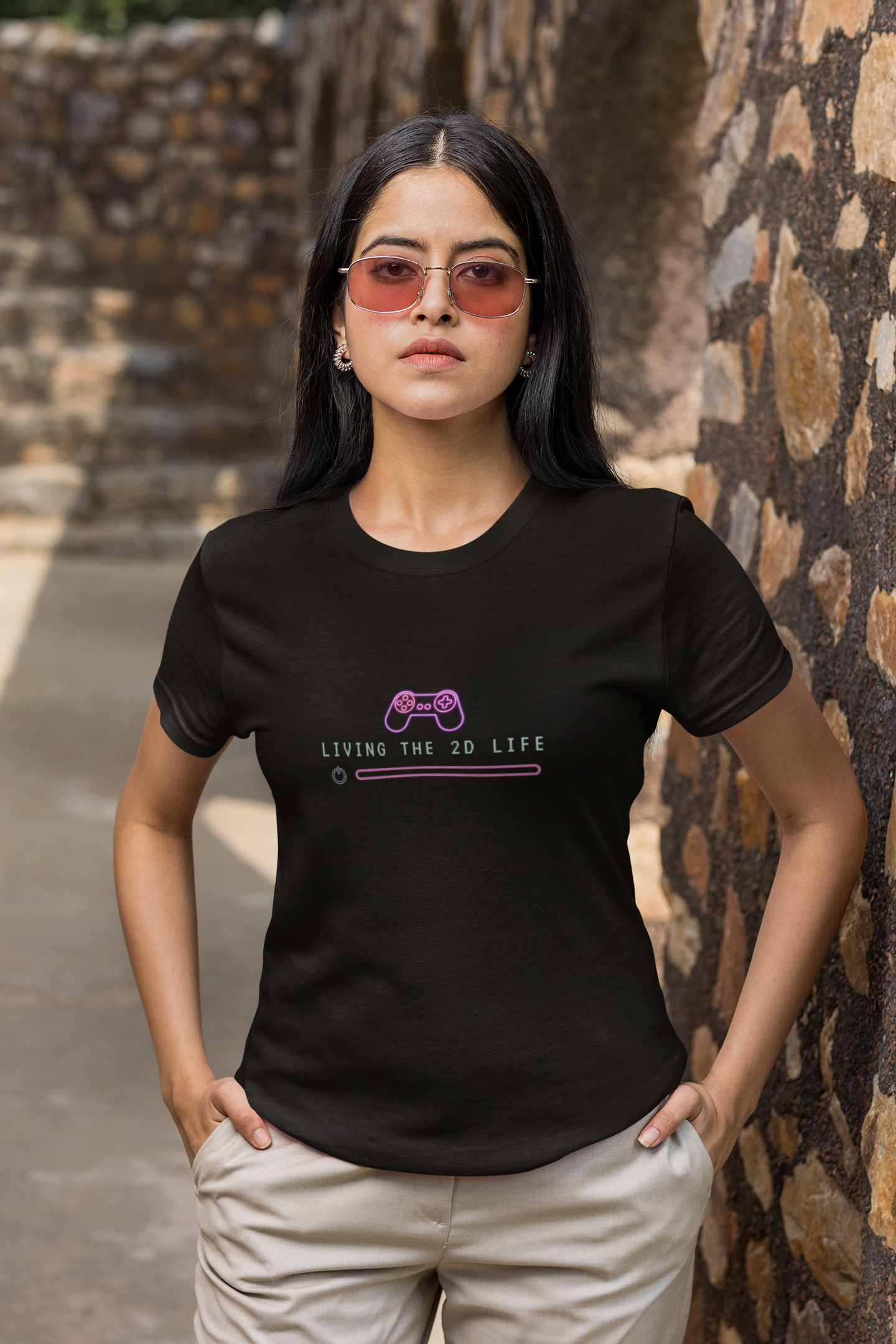 Vintage 2D Game Women's Regular Cotton T-Shirt - Retro Gaming Graphic Tee