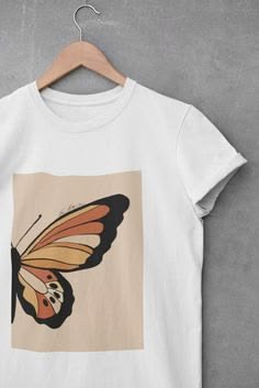 Butterfly Graphic T-Shirt for Women | Minimal Aesthetic Black Cotton Tee by Pd Clori