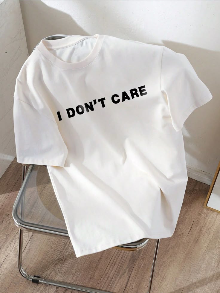 “I Don’t Care” Minimal Statement T-Shirt – Bold Casual Streetwear Tee for Men