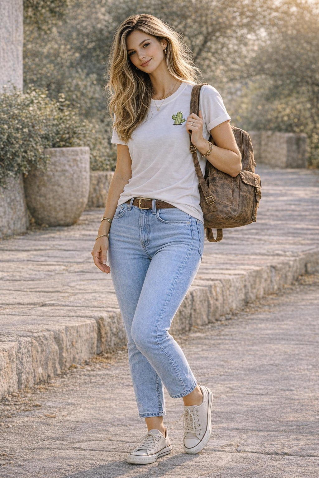 Minimal Cactus Graphic T-Shirt – Soft Casual Everyday Wear