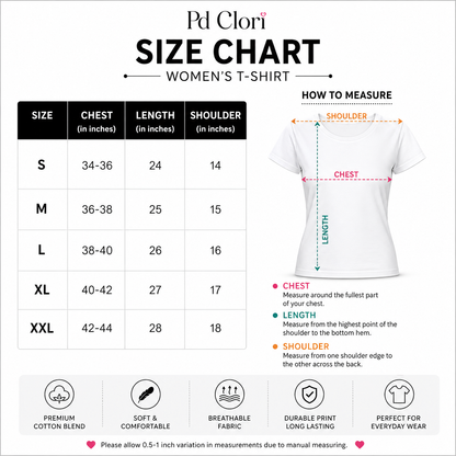 Pd Clori Soft Heart Strong Mind Blue Graphic T-Shirt for Women