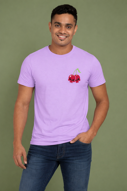 Spooky Skull Graphic Lavender T-Shirt for Men | Street Style Statement Tee by Pd Clori