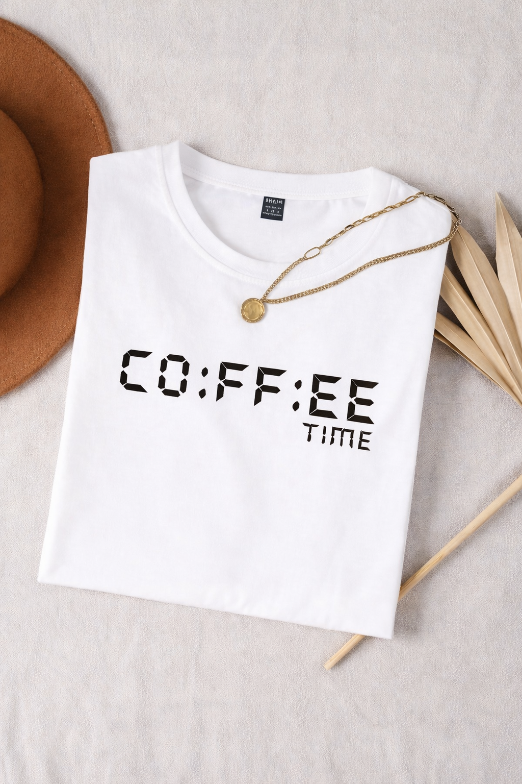 Coffee Time Black Graphic T-Shirt for Women | Minimal Aesthetic Tee by Pd Clori