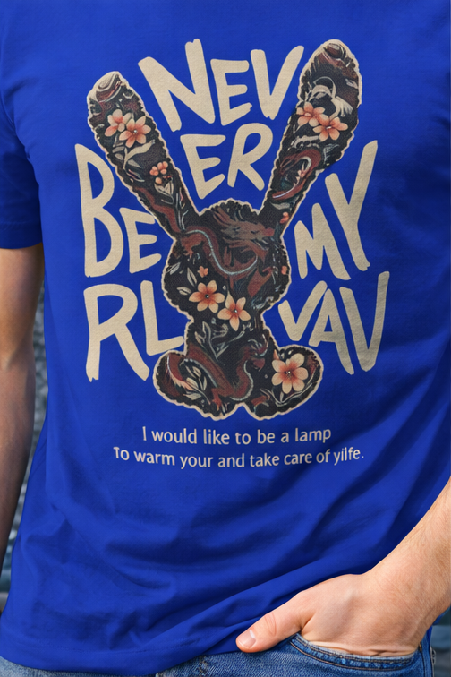 Pd Clori Never Break My Vibe Graphic Blue T-Shirt