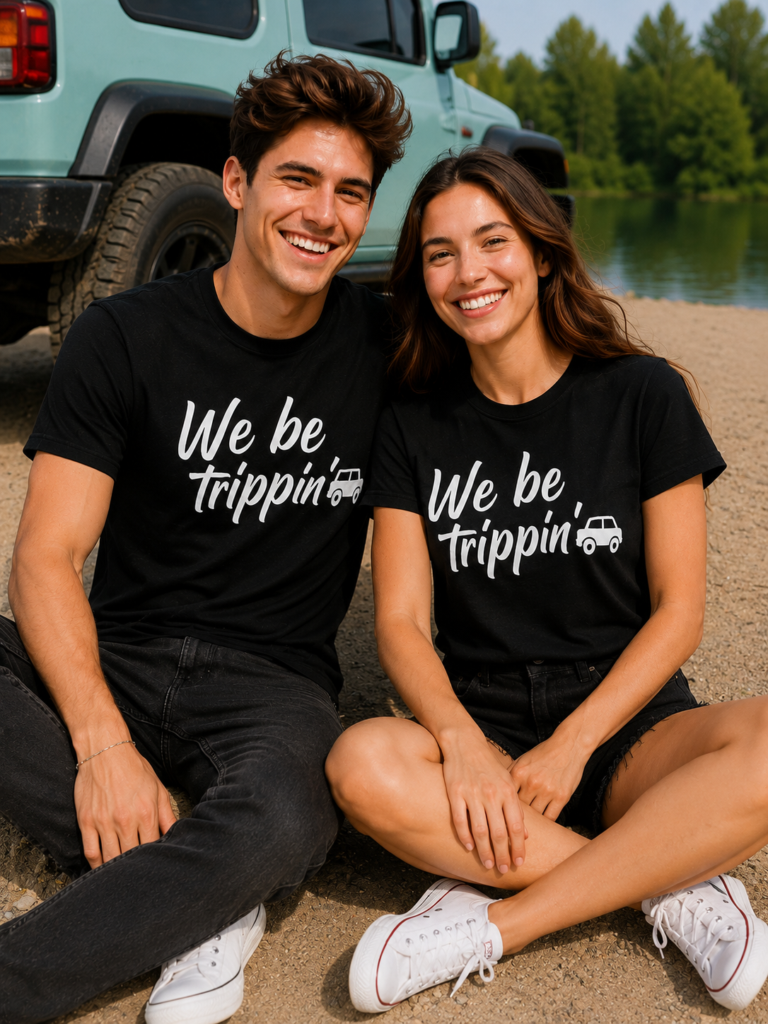 We Be Trippin' Matching Couple T-Shirts