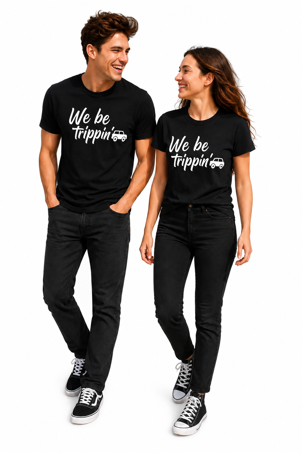 We Be Trippin' Matching Couple T-Shirts