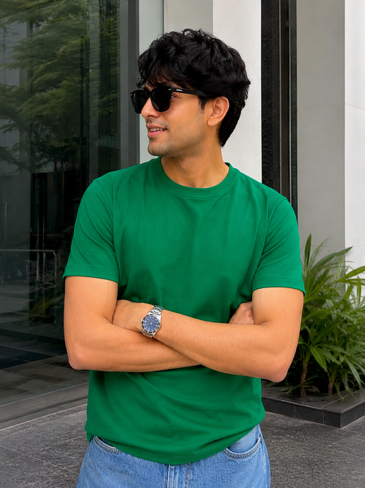 Pd Clori Men's Solid Green T-Shirt