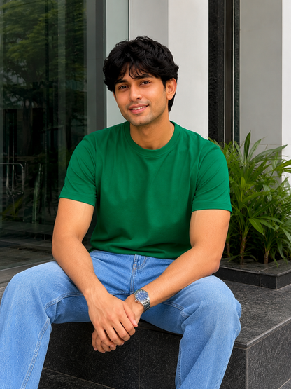 Pd Clori Men's Solid Green T-Shirt