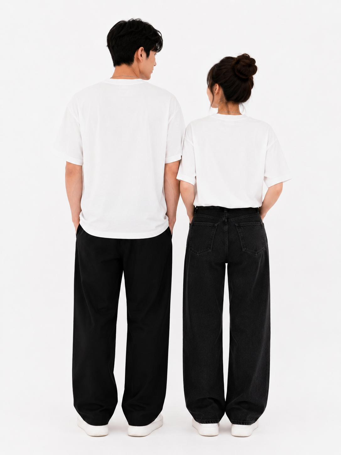 Fire & Water Pocket Graphic Matching Couple T-Shirt
