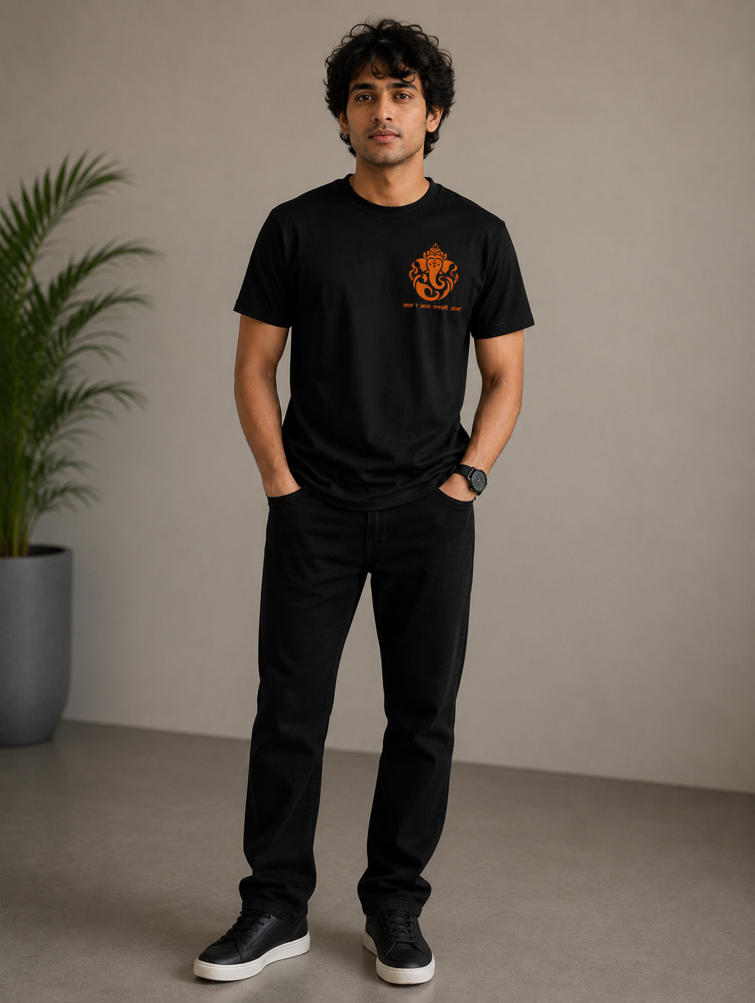 Aala Re Aala Ganpati Aala | Lord Ganesha Minimalist Graphic T-Shirt | Spiritual Festival Tee