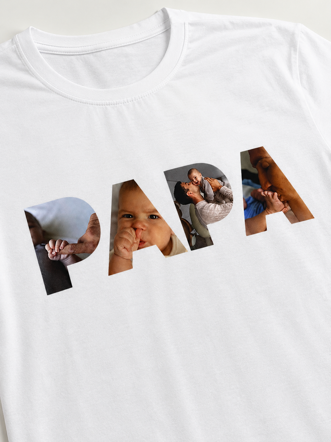 Personalized PAPA Photo T-Shirt | Custom Family Photo Printed T-Shirt for Dad | Father’s Day Gift