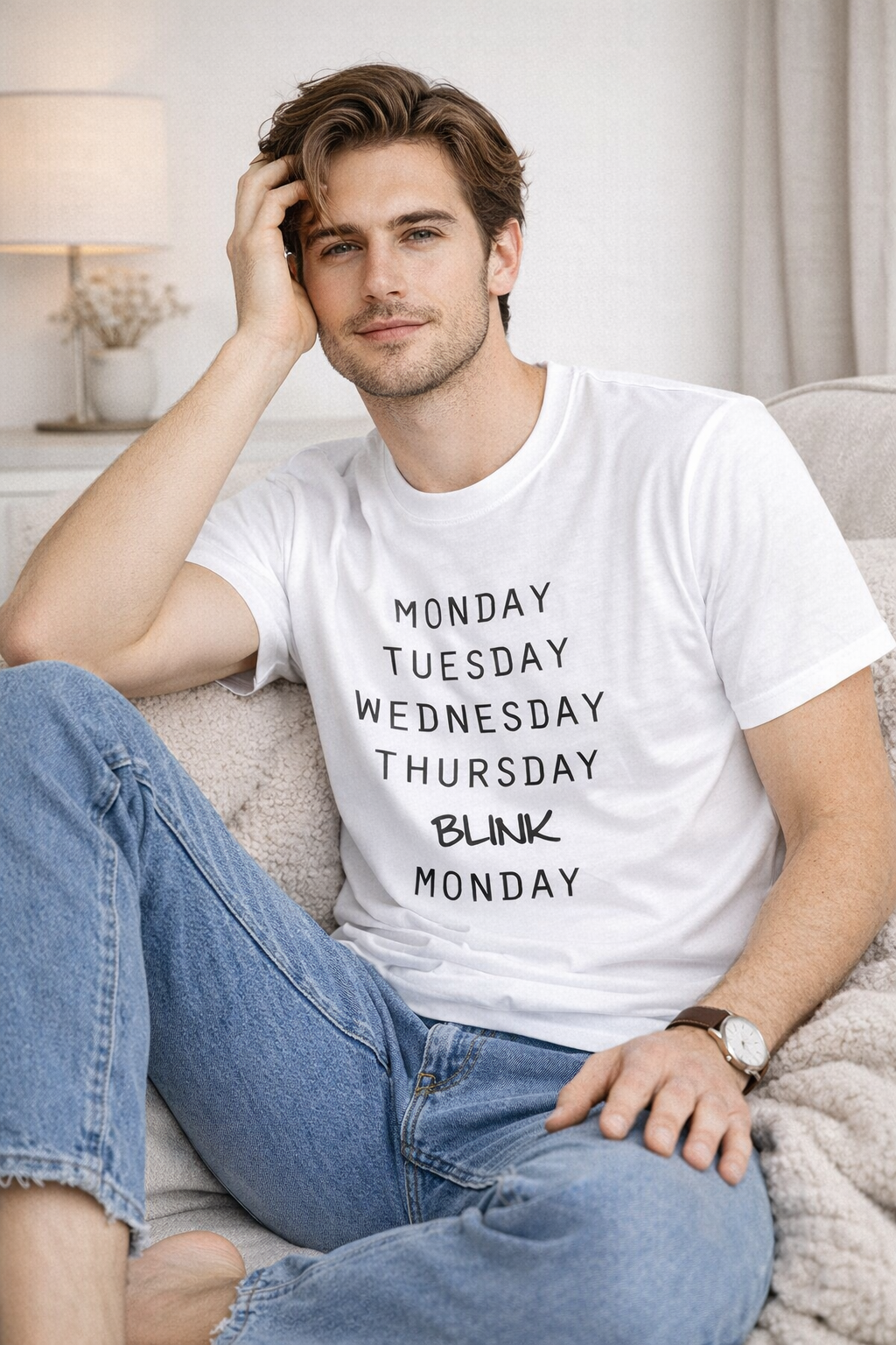 Pd Clori Blink Week Typography T-Shirt | Minimal Funny Graphic Tee