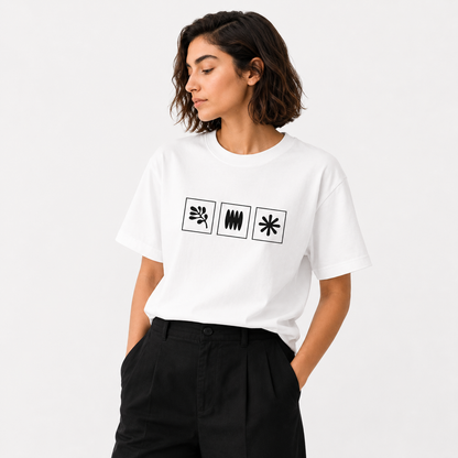 Black Minimal Abstract Graphic T-Shirt for Women | Aesthetic Casual Tee by Pd Clori