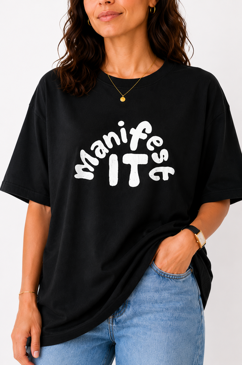 Manifest It Graphic Oversized T-Shirt