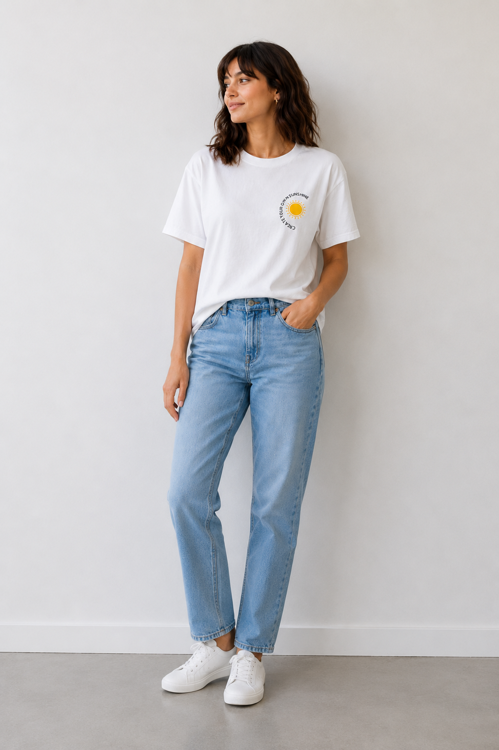 Create Your Own Sunshine Graphic T-Shirt for Women – Minimalist Positive Vibes Tee | Casual Inspirational Cotton Top