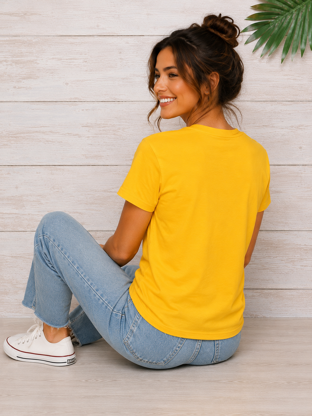 Smile Sunshine Graphic T-Shirt for Women | Positive Quote Motivational Casual Tee