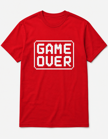 Game Over Gamer Graphic T-Shirt for Men – Retro Pixel Gaming Tee | Casual Gaming Shirt