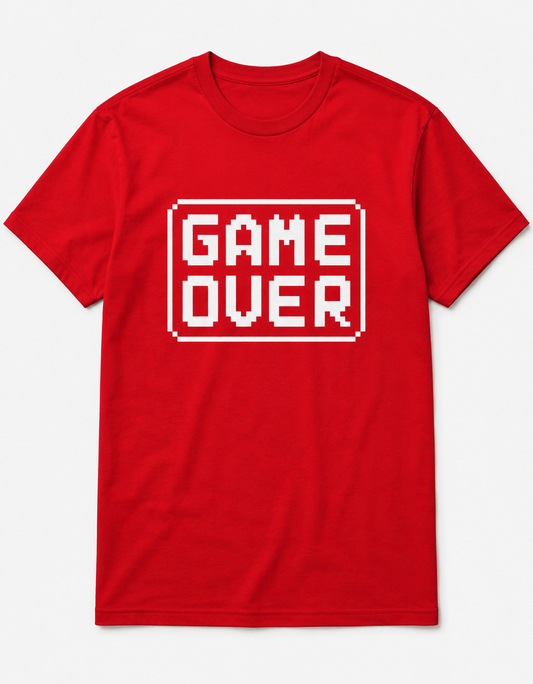 Game Over Gamer Graphic T-Shirt for Men – Retro Pixel Gaming Tee | Casual Gaming Shirt