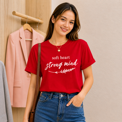 Pd Clori Soft Heart Strong Mind Blue Graphic T-Shirt for Women