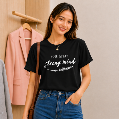 Pd Clori Soft Heart Strong Mind Blue Graphic T-Shirt for Women