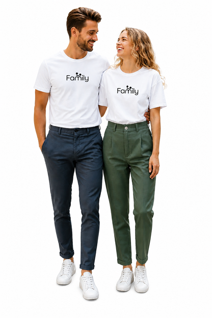 Pd Clori Family Matching White Couple T-Shirts