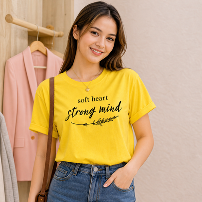 Pd Clori Soft Heart Strong Mind Blue Graphic T-Shirt for Women