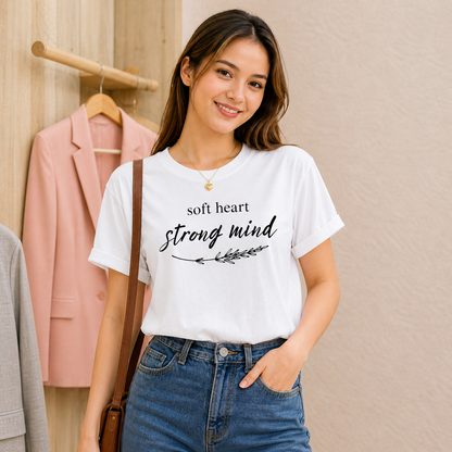 Pd Clori Soft Heart Strong Mind Blue Graphic T-Shirt for Women