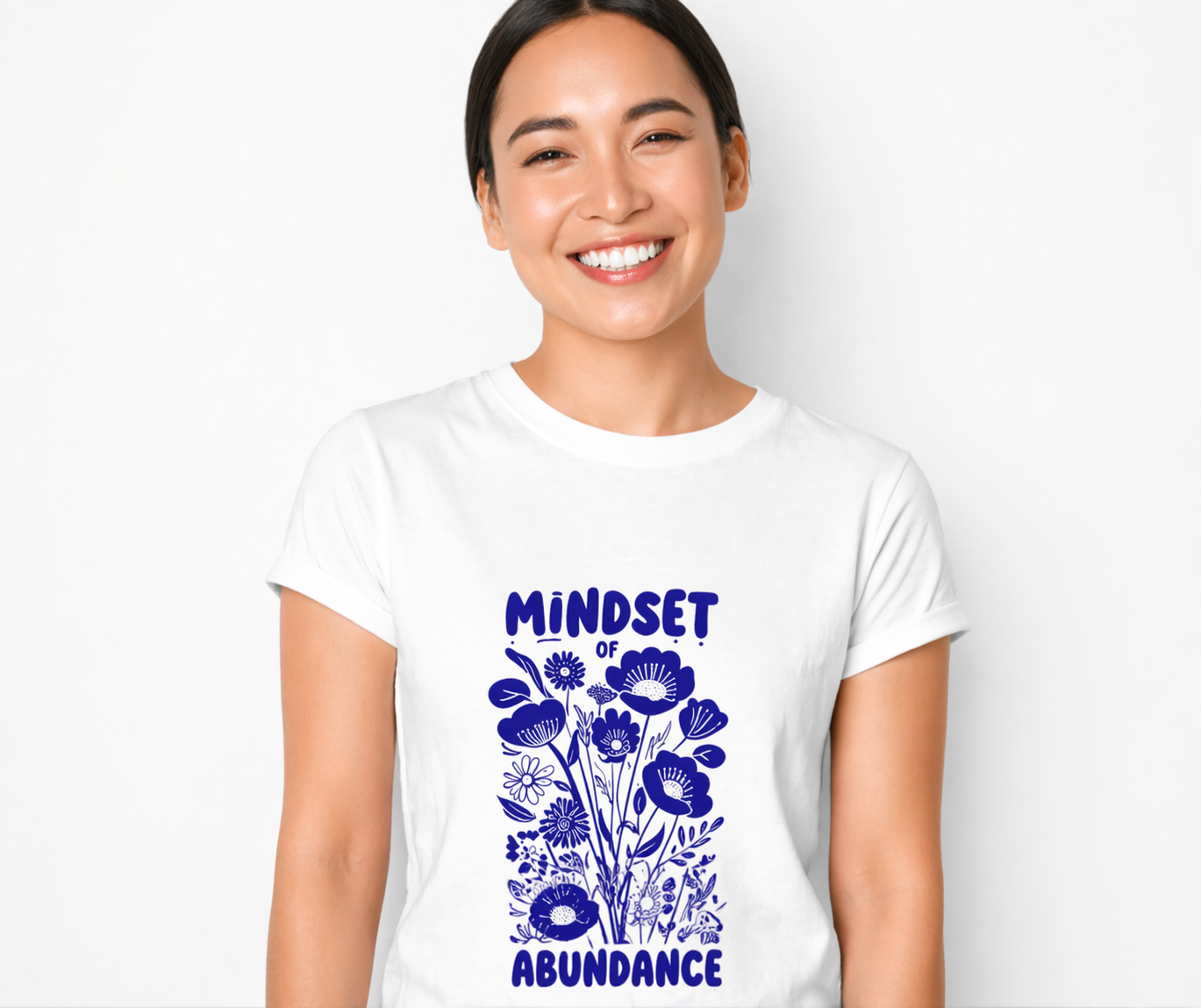 Mindset & Abundance Graphic T-Shirt for Women | Minimal Aesthetic Tee by Pd Clori