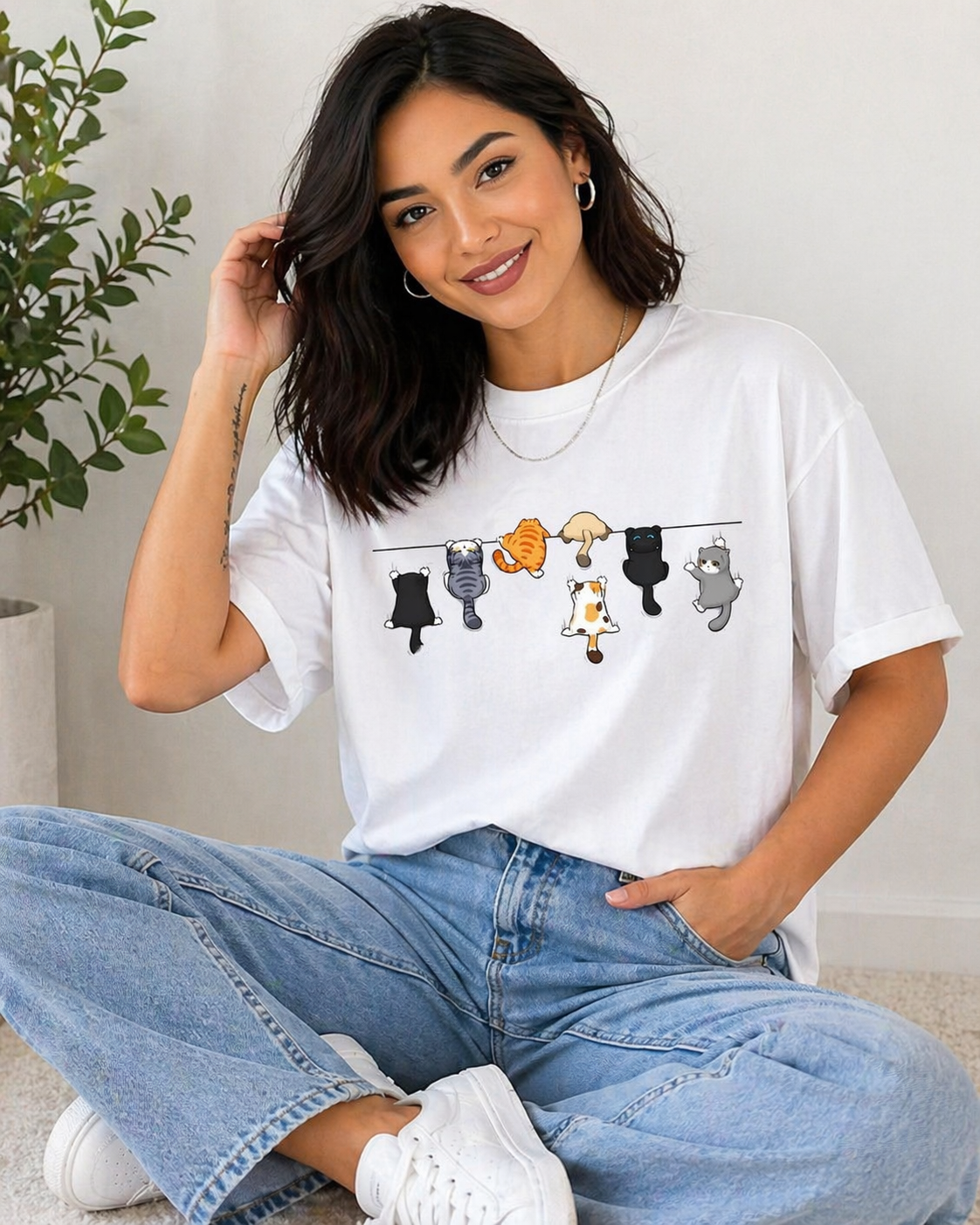 Minimal Graphic White T-Shirt for Women