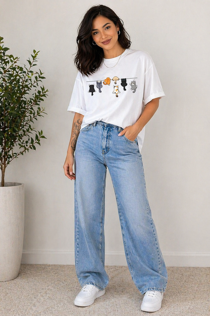 Minimal Graphic White T-Shirt for Women