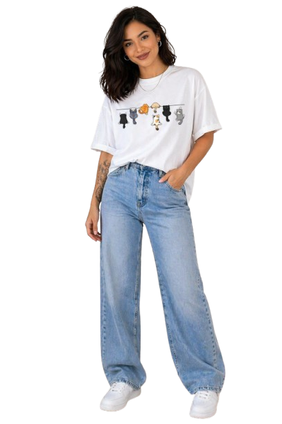 Minimal Graphic White T-Shirt for Women