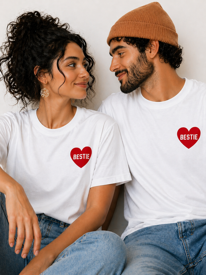 Couple Heart Graphic T-Shirts – Minimal Love Statement by Pd Clori