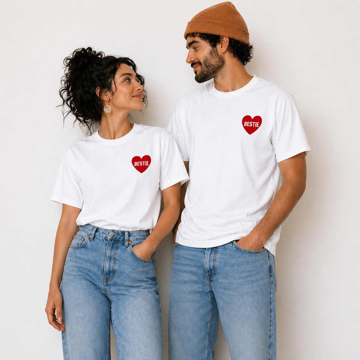 Couple Heart Graphic T-Shirts – Minimal Love Statement by Pd Clori