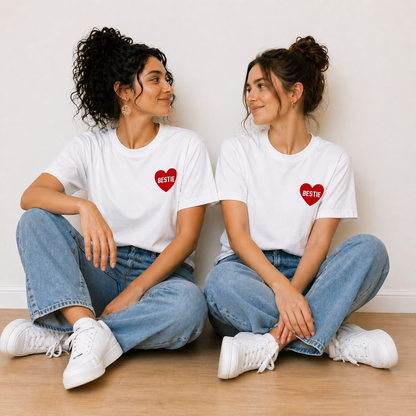 Bestie Heart Graphic T-Shirts – Minimal Matching Style by Pd Clori