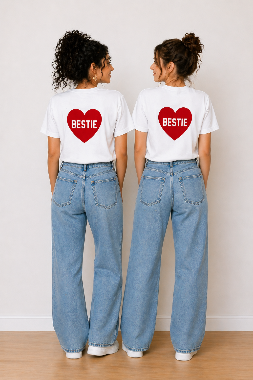 Bestie Heart Graphic T-Shirts – Minimal Matching Style by Pd Clori