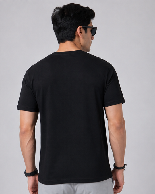 Men’s Black “Whatever” Printed T-Shirt – Regular Fit Cotton Tee
