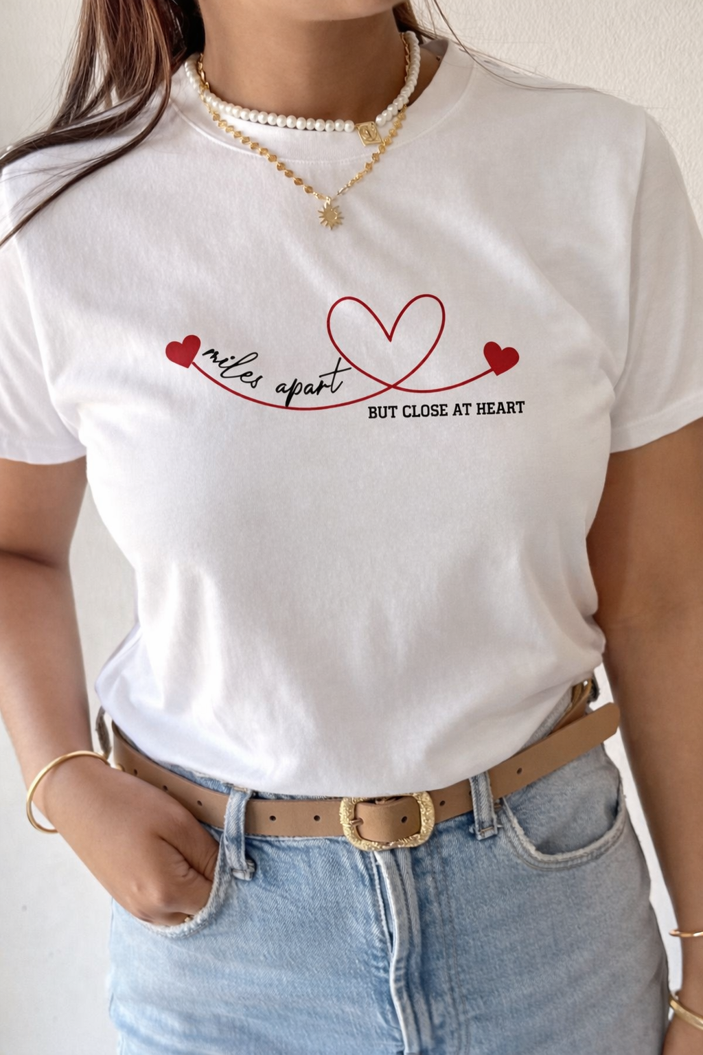 Miles Apart But Close at Heart – Women’s Graphic T-Shirt