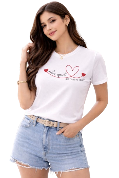 Miles Apart But Close at Heart – Women’s Graphic T-Shirt