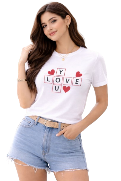You Love – Women’s Graphic White T-Shirt