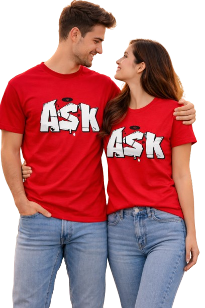 ASK – Matching Couple T-Shirts (His & Hers)