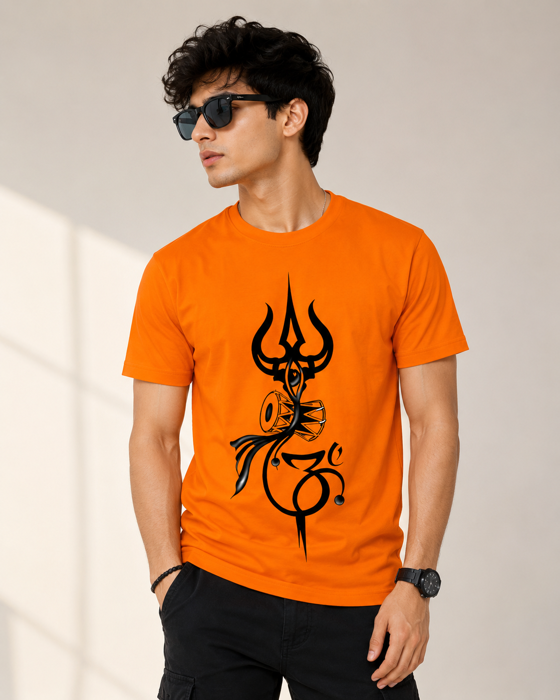Shiva Trishul Damru Om Graphic T-Shirt for Men